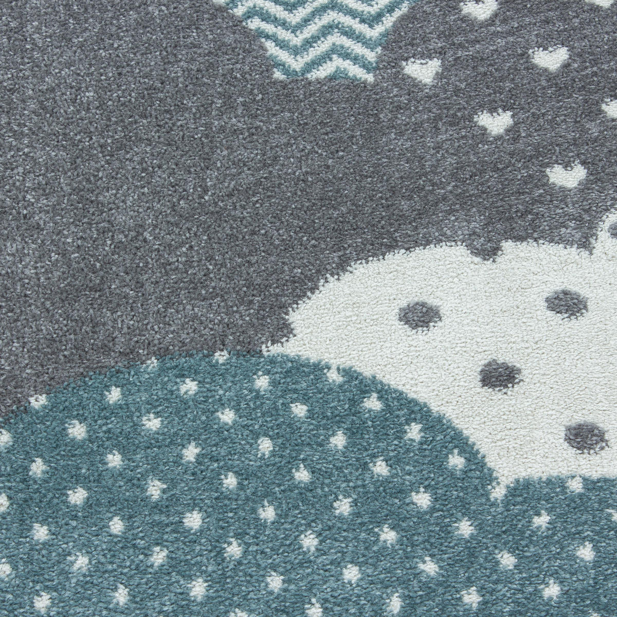 TEPPICH Kinder Kurzflor Wolken Polypropylen Kinderzimmer Blau Läufer 80x150 - Blau, Textil (80/150cm) - KADIMA DESIGN