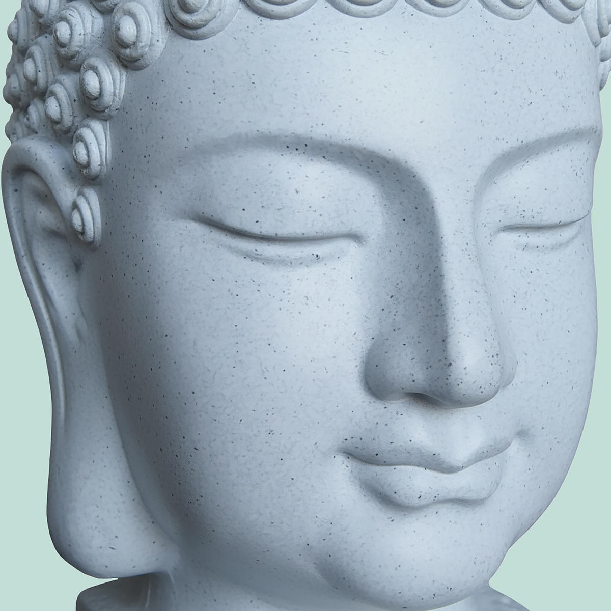 BUDDHA-KOPF - Weiß, Kunststoff (51.3/76.8/51.3cm) - Relaxdays