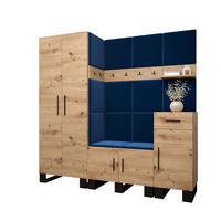 GARDEROBEN-SET 196/200/45,6 - Schwarz/Eiche Artisan, Holz/Kunststoff (200/196/45.6cm) - Abiks Möbel