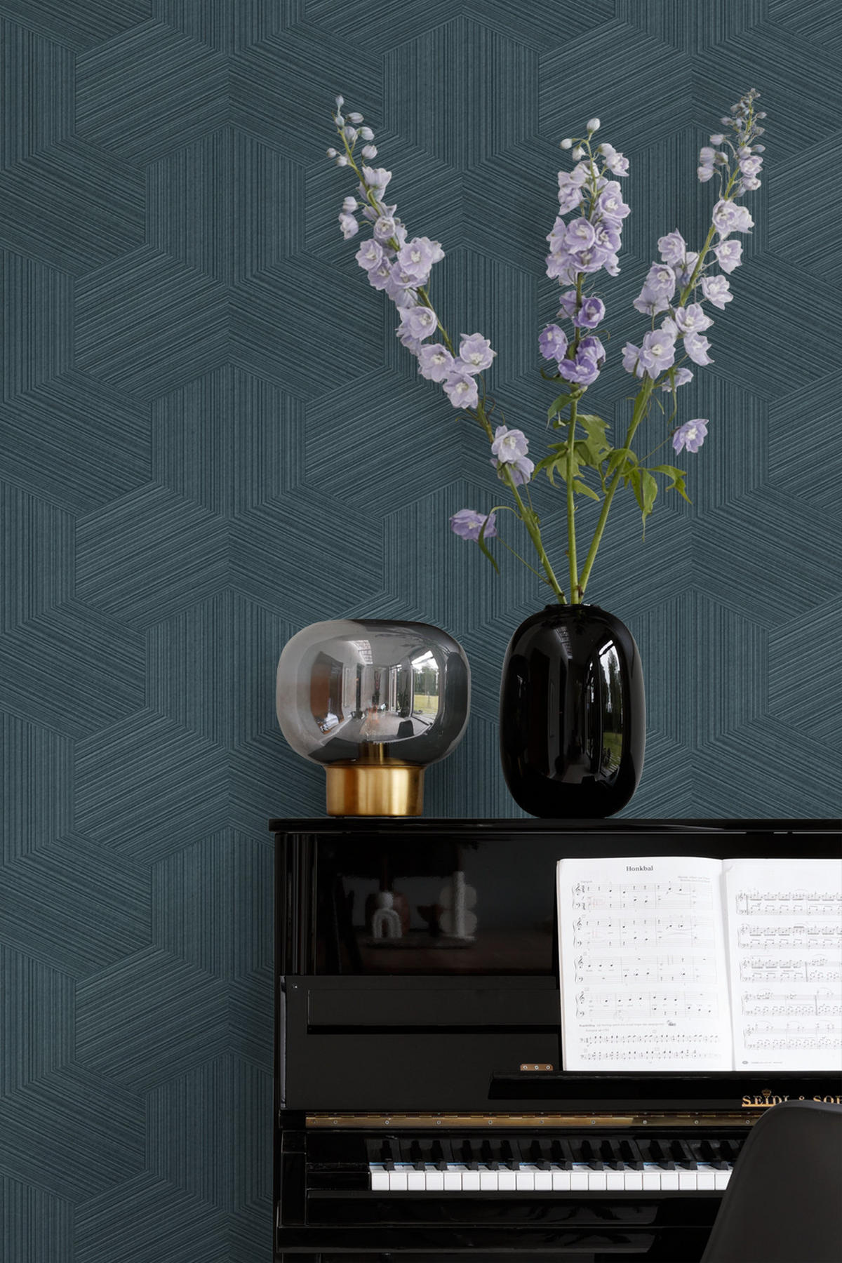 TAPETE 3D-Muster 50 x 900 cm - Blau, Papier (50/900cm) - Origin Wallcoverings