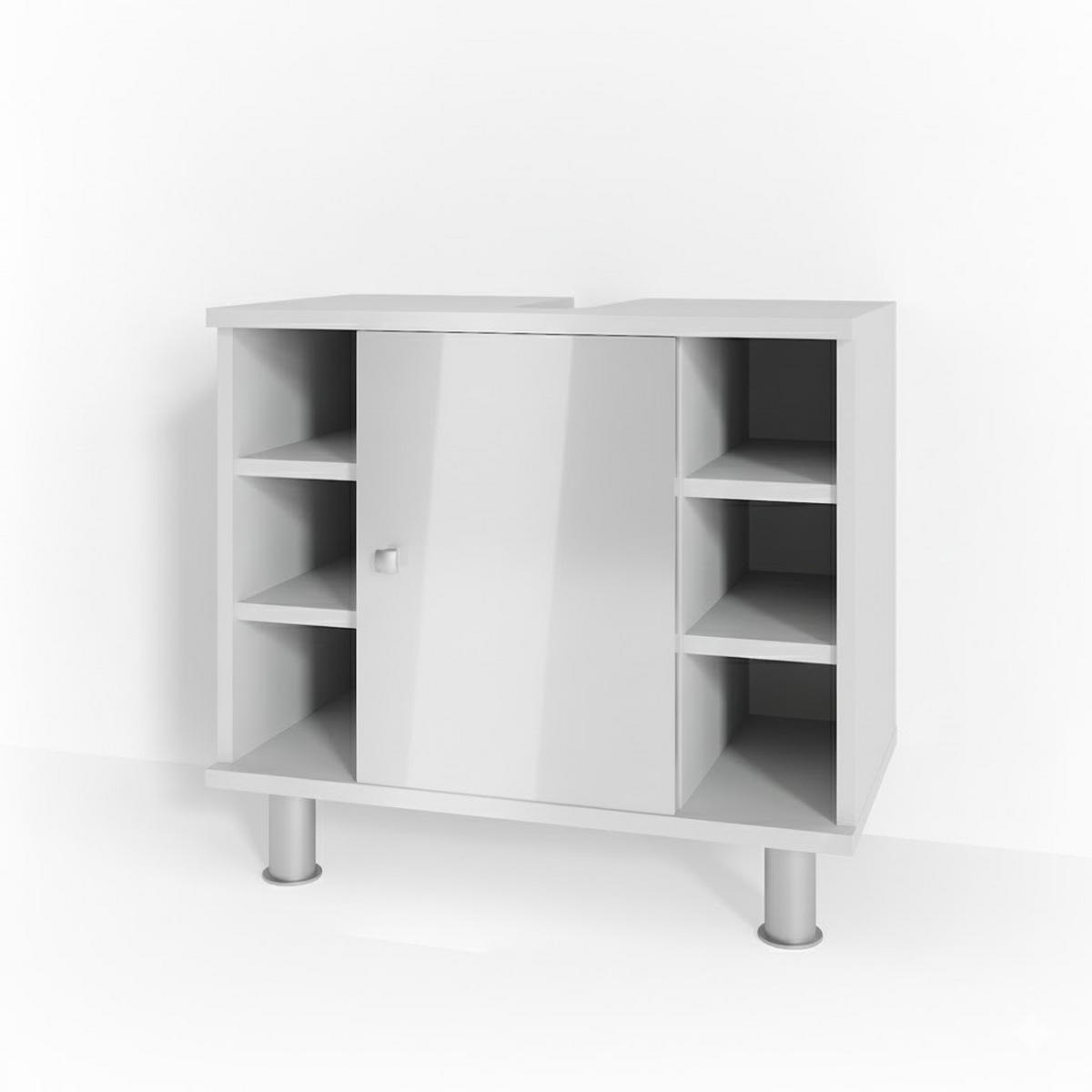 WASCHBECKENUNTERSCHRANK Fynn Weiß Hochglanz 60 x 54 cm - Weiß Hochglanz, Holzwerkstoff (60/54/32cm) - Vicco