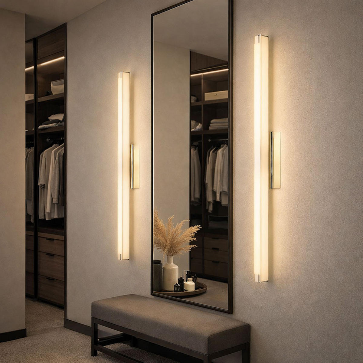 LED WANDLAMPE Chrom Glas Silber 2er Set - Silberfarben, Glas (6/9.4/79cm) - Globo Lighting