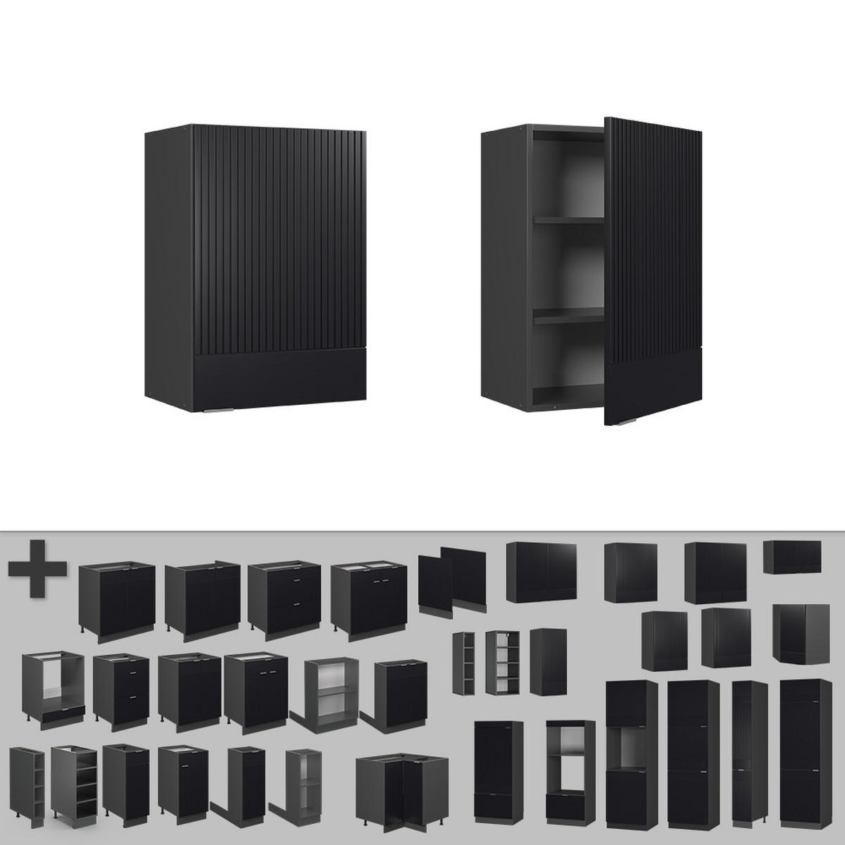 Anthrazit/Schwarz, Holzwerkstoff (50/72/34.1cm) - Vicco