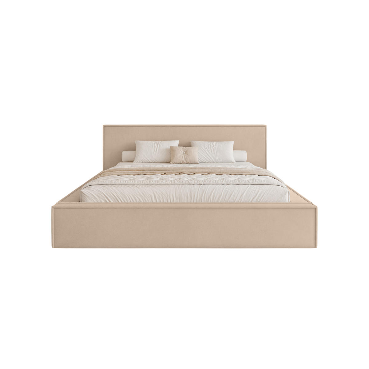 POLSTERBETT Mendocino Classic 200x200 cm, Beige - Beige, Textil (200/200cm) - Fedve