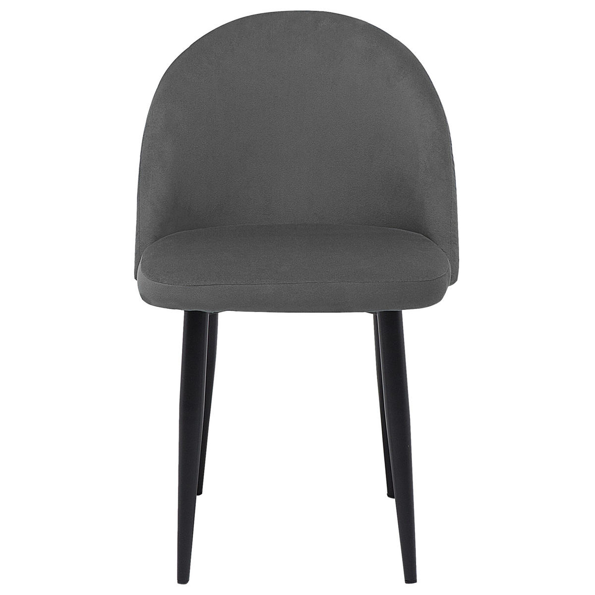 ESSZIMMERSTUHL 2er-Set Samtstoff Grau Visalia - Grau, Textil/Metall (50/81/47cm) - Beliani