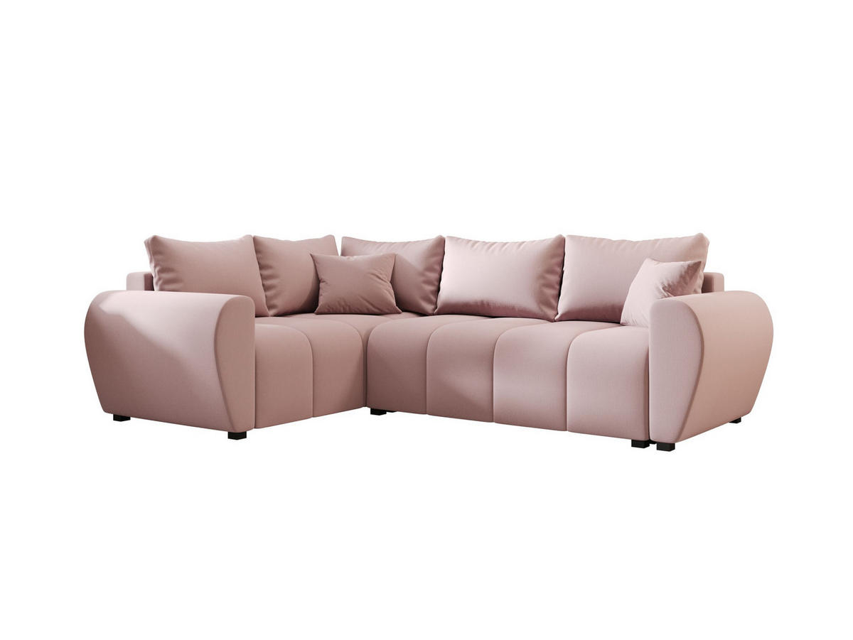 ECKSOFA MOLISA L PLUS Cosmic 14 Rechts mit Schlaffunktion - Rosa, Textil (235/175cm) - Bedante