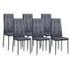 STUHL RIMINI Lederimitat Metallbeine 6er Set Grau - Grau, Kunststoff/Metall (41/97/38cm) - Albatros