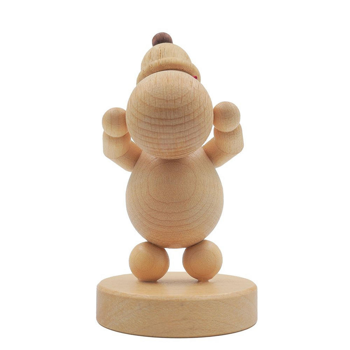 HOLZFIGUR Schneemann Junior mit Schneekugel oben auf Sockel 9 cm - Multicolor, Holz (5/9/0.1cm)