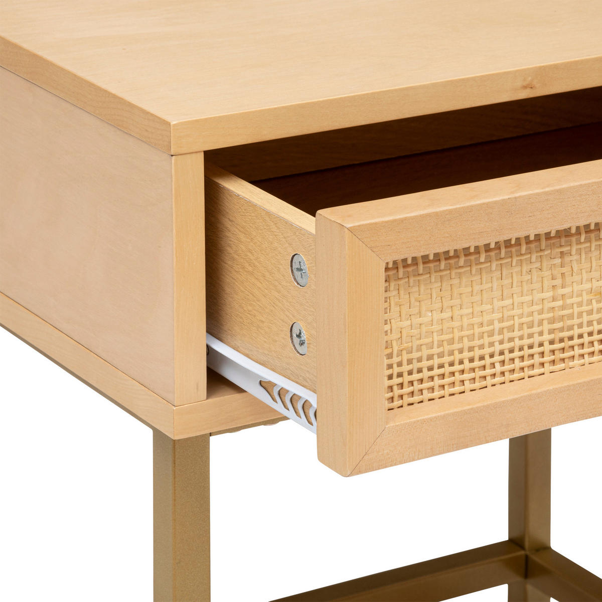 NACHTTISCH mit einer Schublade und Wiener Geflecht Rayo 45/35/50 cm - Braun, Holzwerkstoff (35/50/45cm) - Atmosphera Createur d´interieur