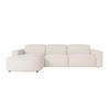 ECKSOFA Cursal Round L-Form, Stoff Poso, Beige, Links - Creme, Holz (284/166cm) - Kaiser Möbel