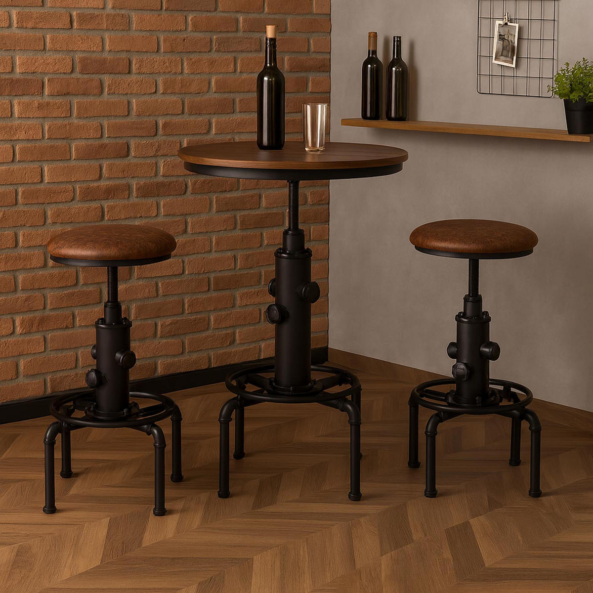 BARHOCKER Braun, Schwarz 2er-Set - Schwarz/Braun, Textil (45/85/45cm) - MCW