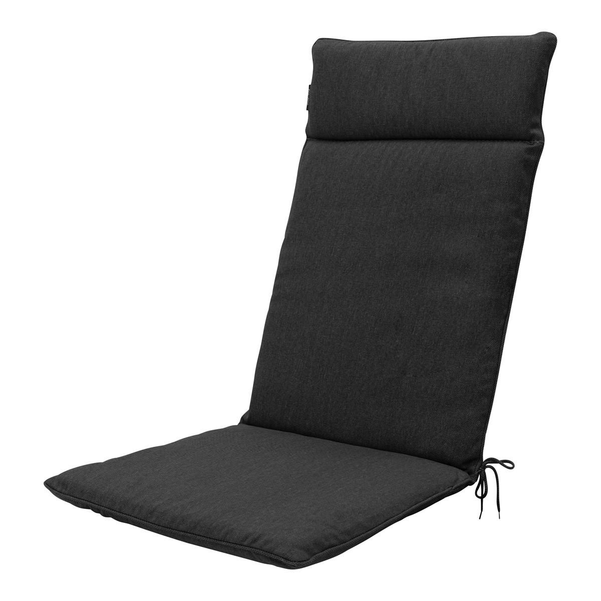 GARTENSTUHLKISSEN Canvas 120/50 cm 4er-Set - Schwarz, Textil (50/8/120cm) - Madison