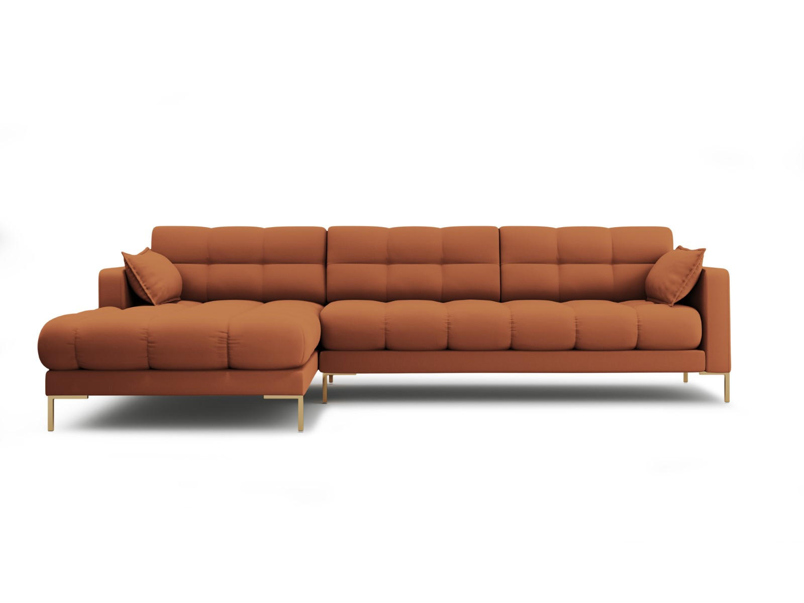 ECKSOFA links Mamaia aus strukturiertem Stoff ziegelstein 5 Sitzplätze - Braun, Textil (185/293cm) - Micadoni