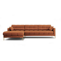 ECKSOFA links Mamaia aus strukturiertem Stoff ziegelstein 5 Sitzplätze - Braun, Textil (185/293cm) - Micadoni