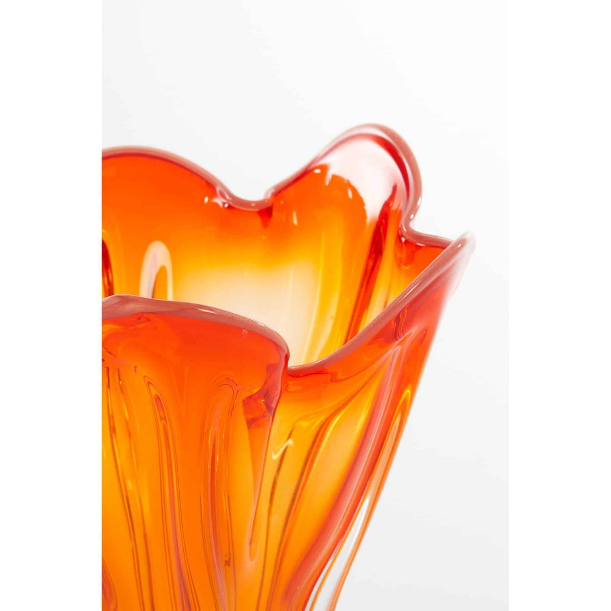 GLASVASE KAZUNO Ø26x32 cm, Glas, Orange-Koralle - Orange, Glas (26/32cm) - Light & Living