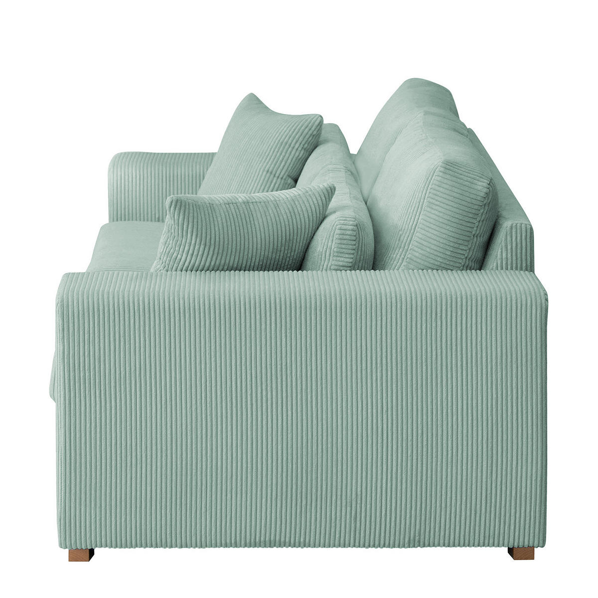 2,5-SITZER SOFA - Buchefarben/Hellblau, Holz/Buchenholz (194/85/104cm) - home24