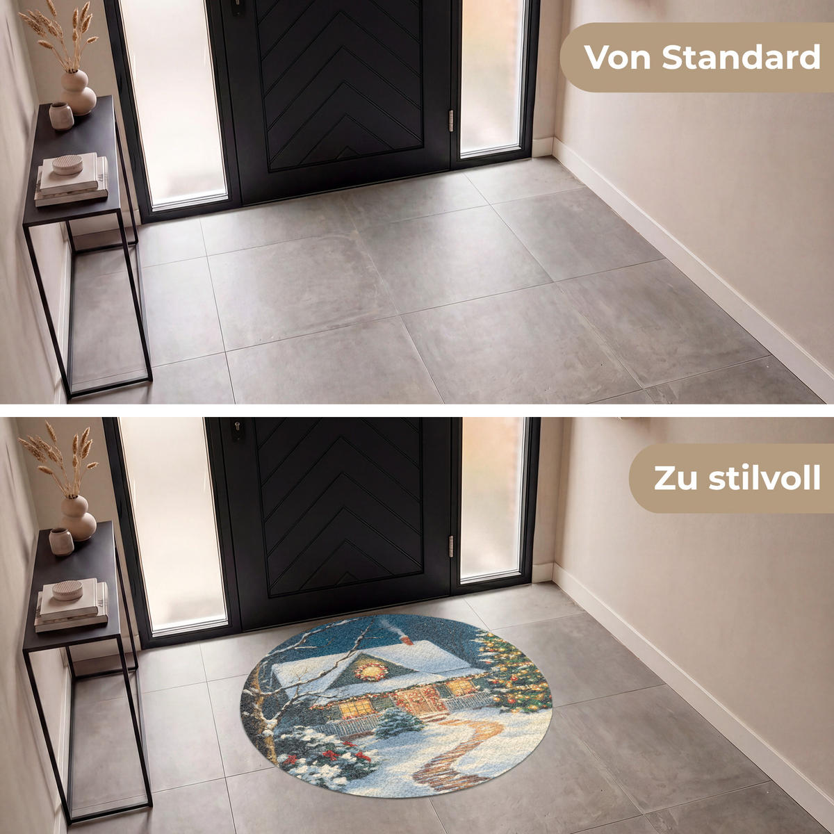 ROHOŽKA Vianoce - Vianočný stromček - Zima - Domov - Sneh 120x120 cm - viacfarebná, plast (120/120cm) - MuchoWow