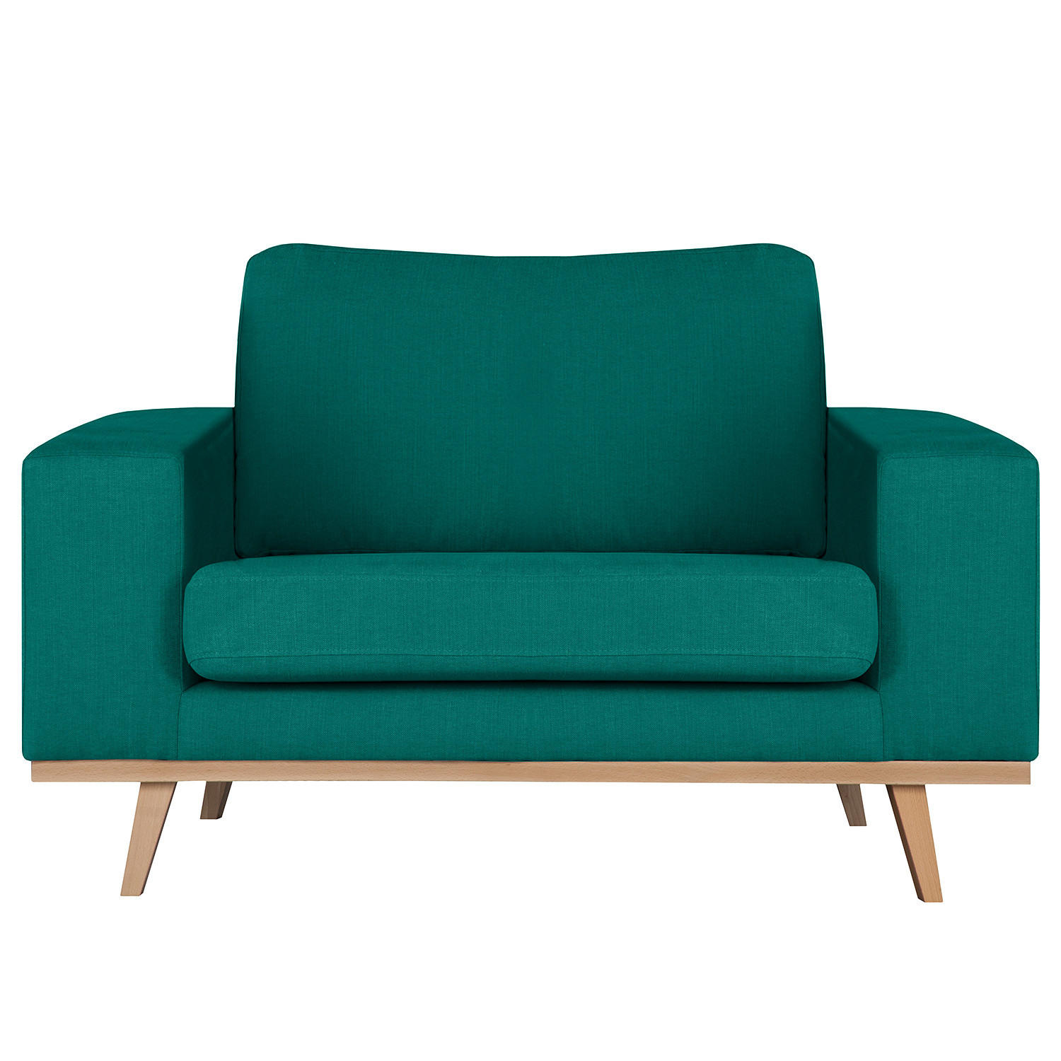 SESSEL - Buchefarben/Petrol, Buchenholz/Textil (122/81/88cm) - home24