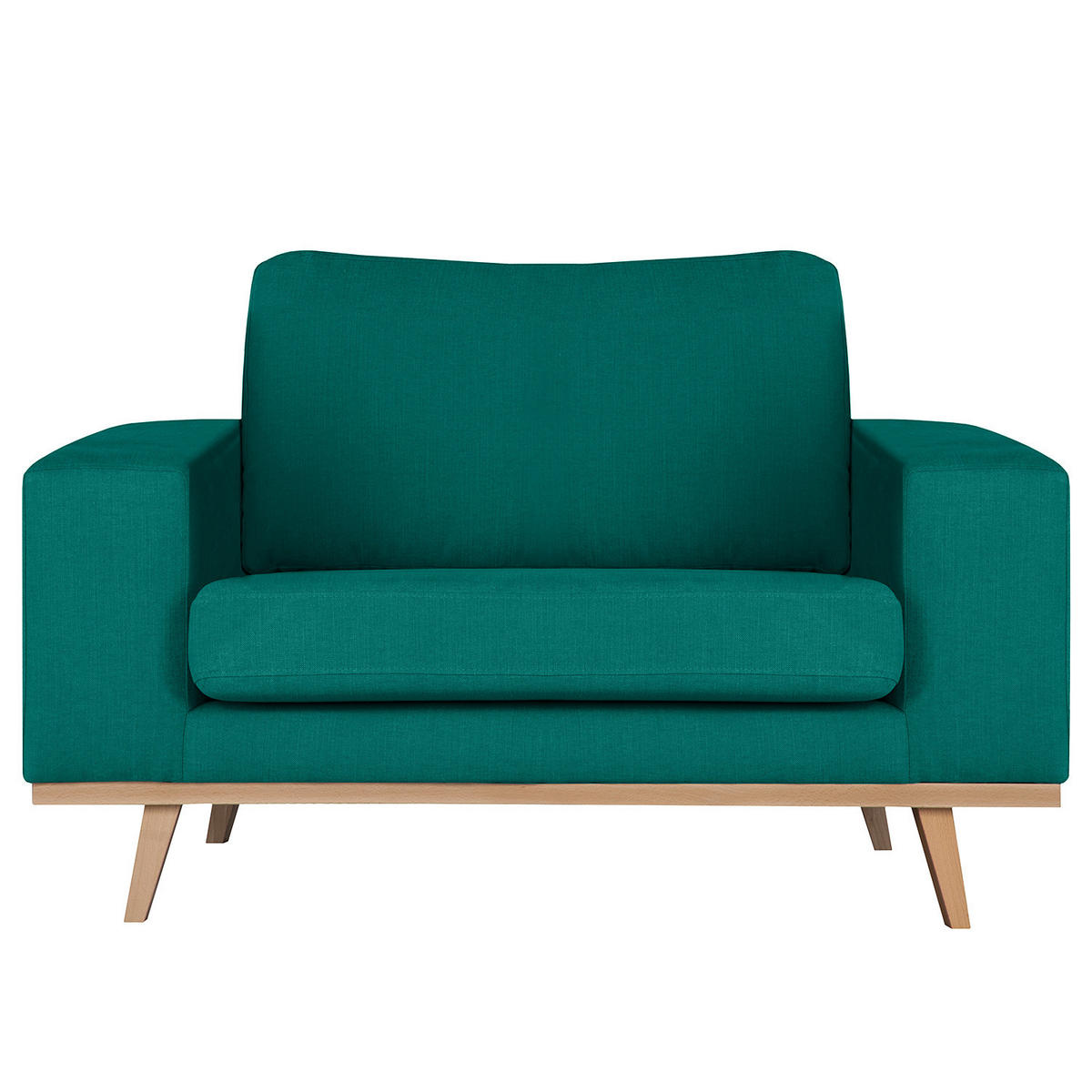 SESSEL - Buchefarben/Petrol, Textil (122/81/88cm) - home24