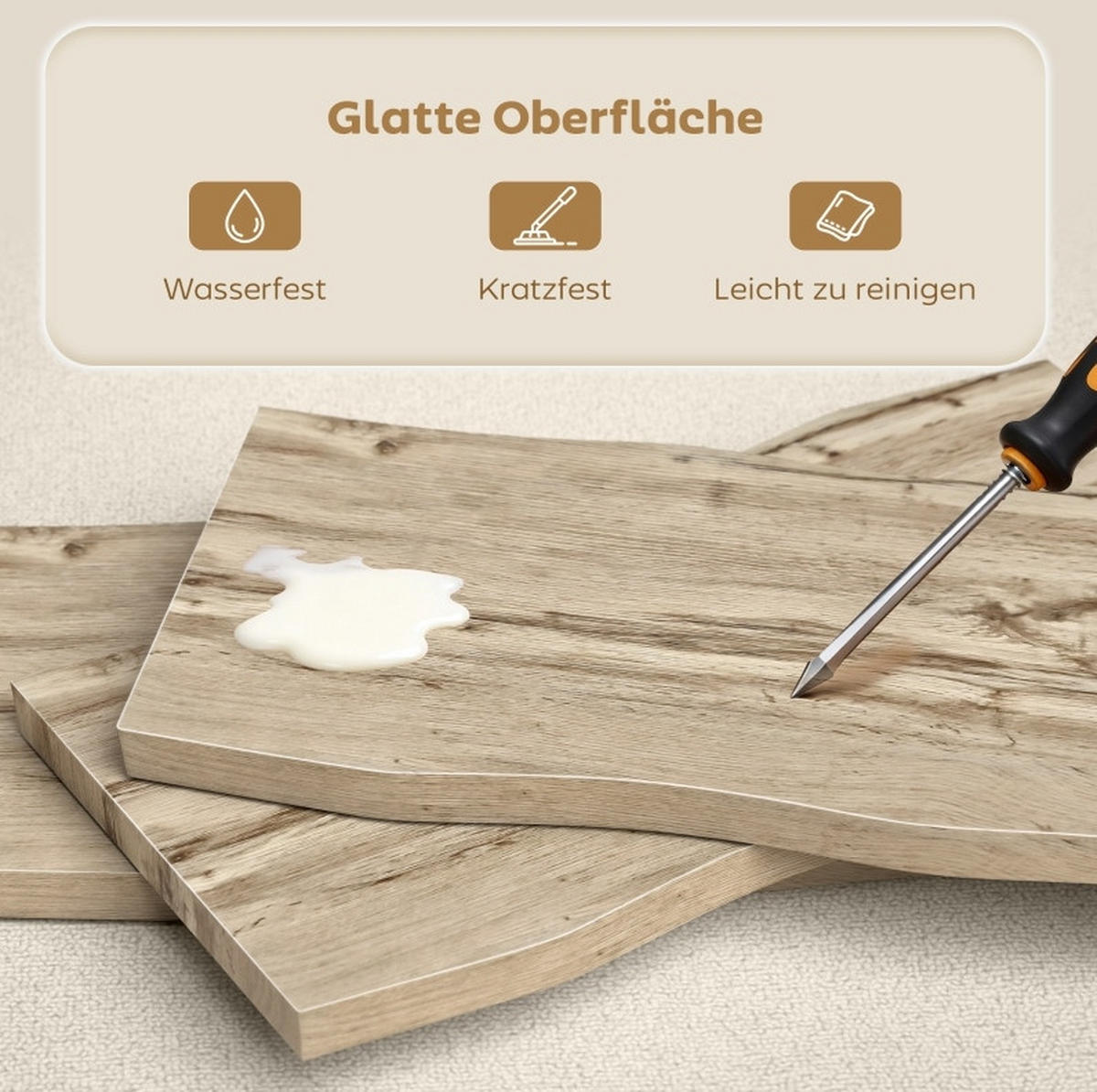 COUCHTISCH 100/50/45 cm Eiche aus Holz mit Stahlbeinen - Eichefarben, Holz (100/50/45cm) - OKMYHOME
