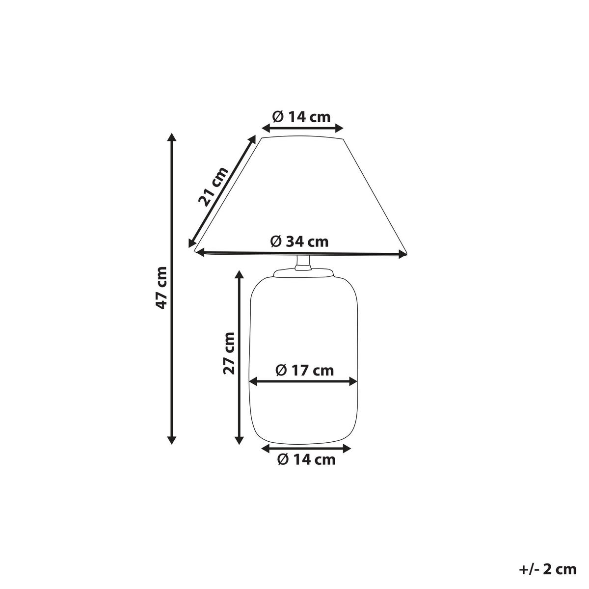TISCHLAMPE Mussel 34/34/47 cm - Grau, Keramik (34/14/47cm) - Beliani