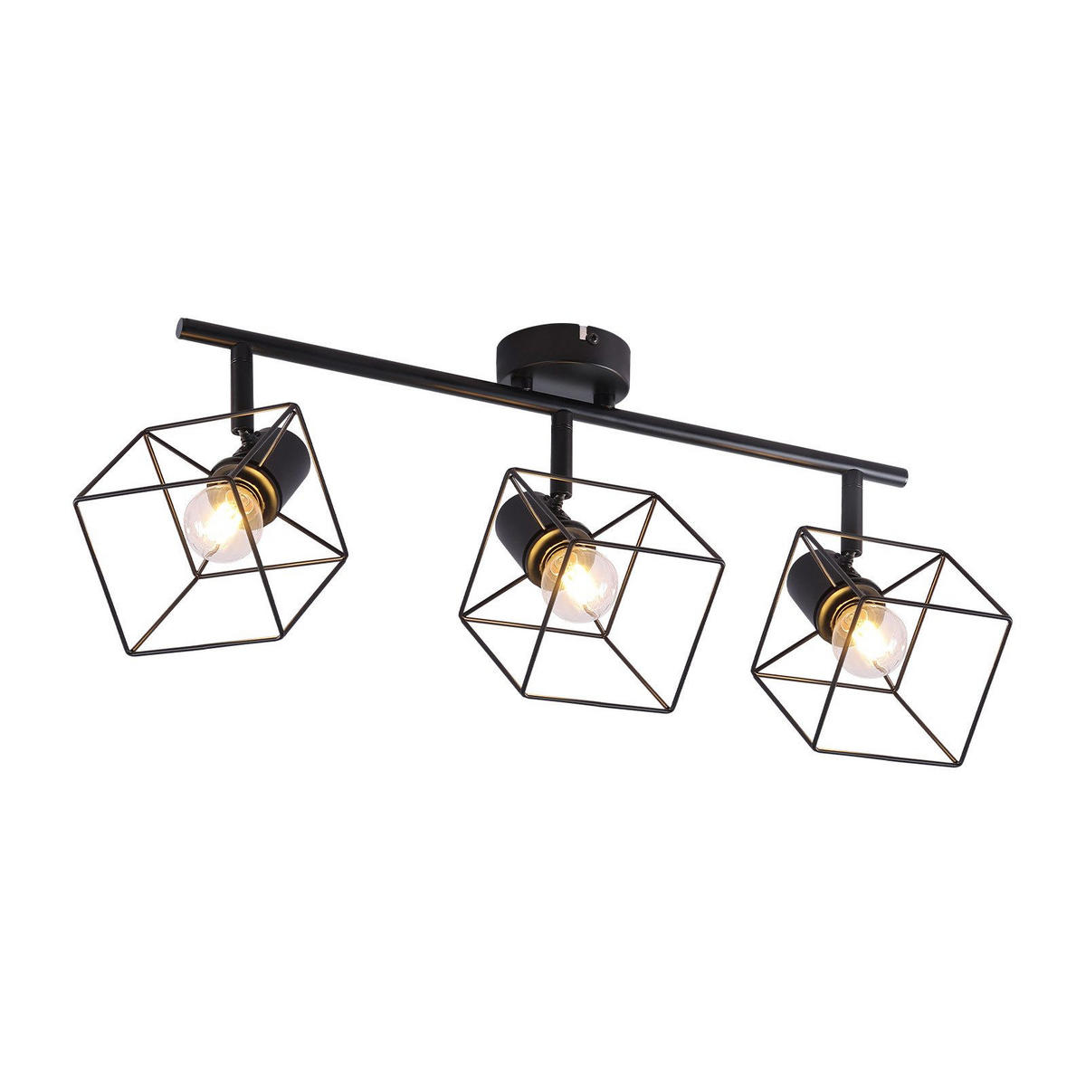 STRAHLER Fürth 3-flammig 48/10/17 cm - Schwarz, Metall (48/10/17cm) - Nettlife