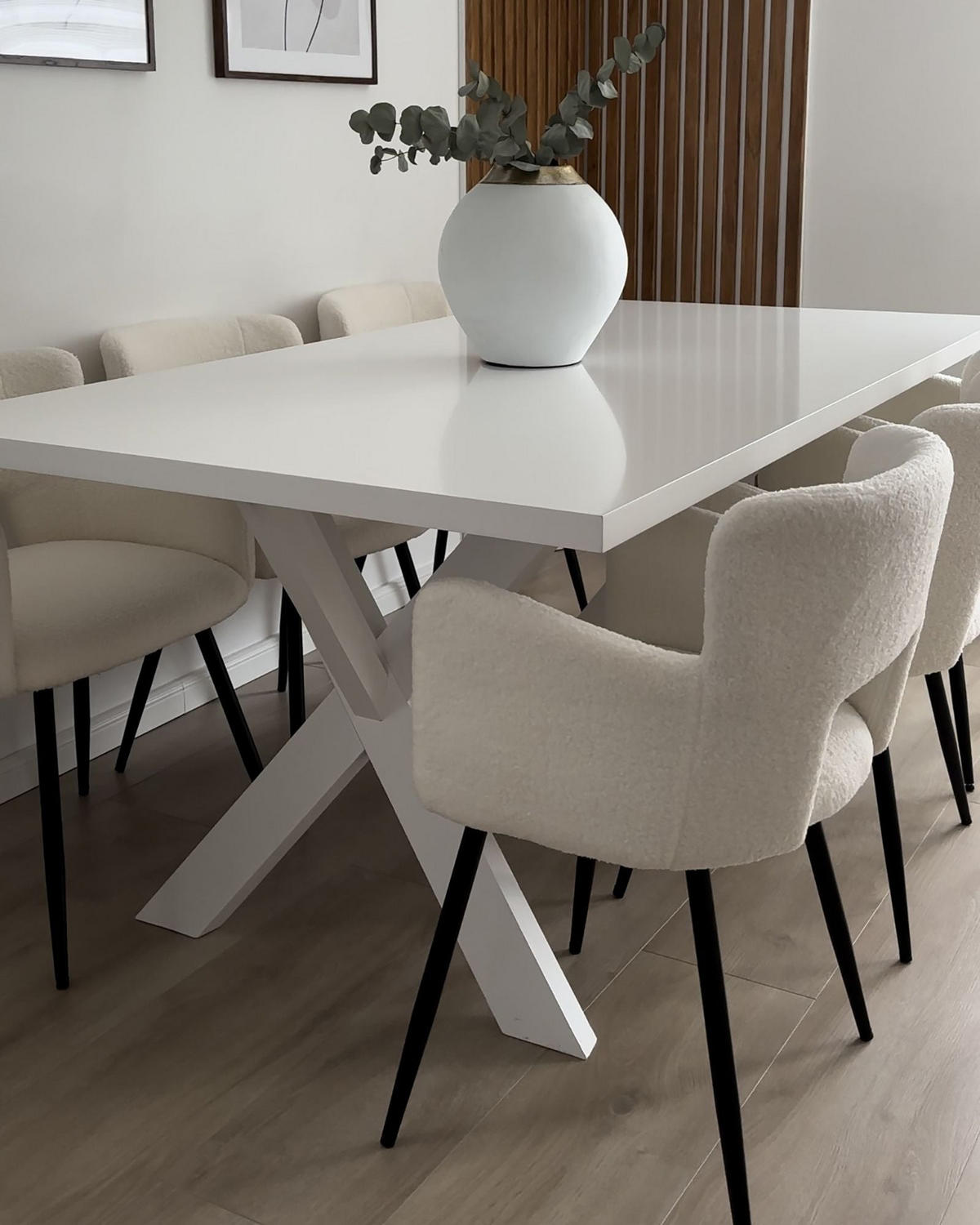 JÍDELNÍ ŽIDLE sada 2 ks Sametová látka Bílá Sanilac - krémová, kov/textil (52/75/44cm) - Beliani