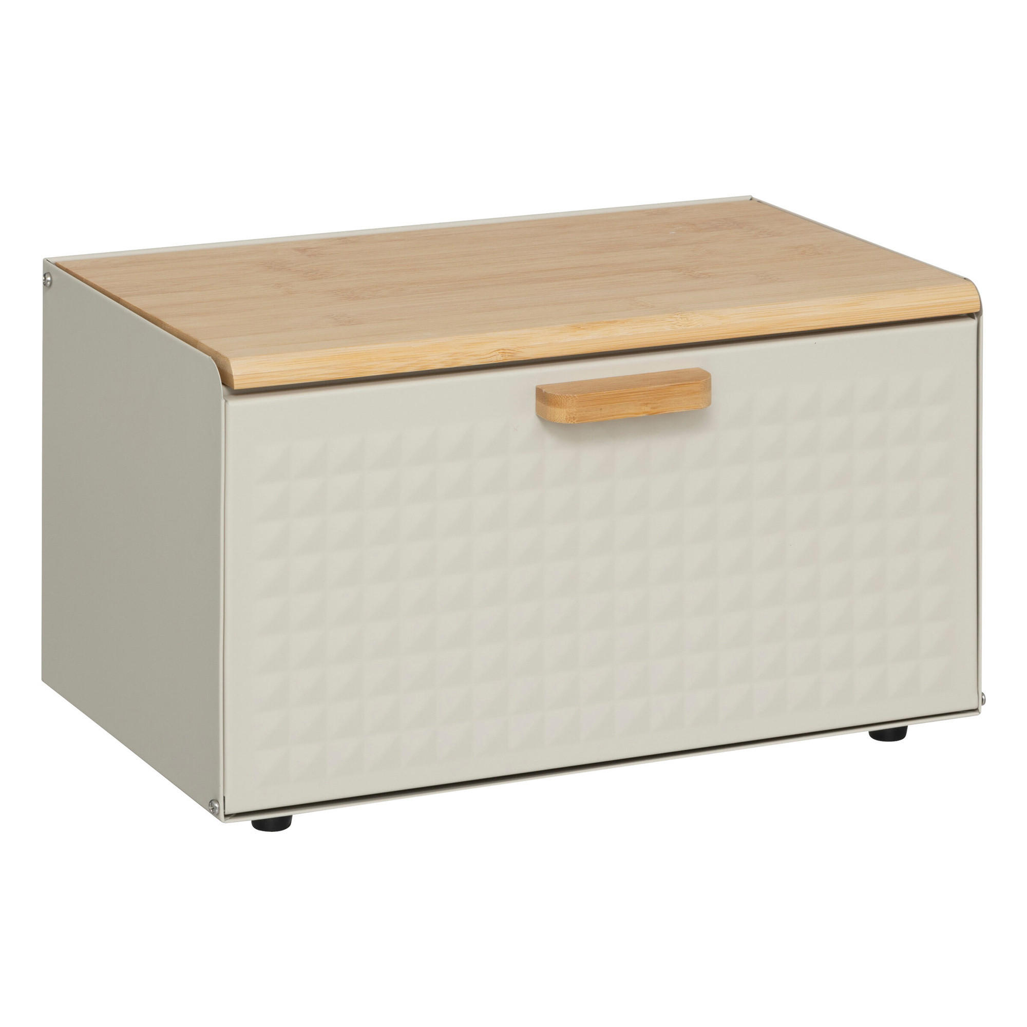 BROTKASTEN aus Metall mit Bambusdeckel Sensia 35,5/20,8/23,5 cm - Beige, Metall (20.8/23.5/35.5cm) - 5five Simply Smart