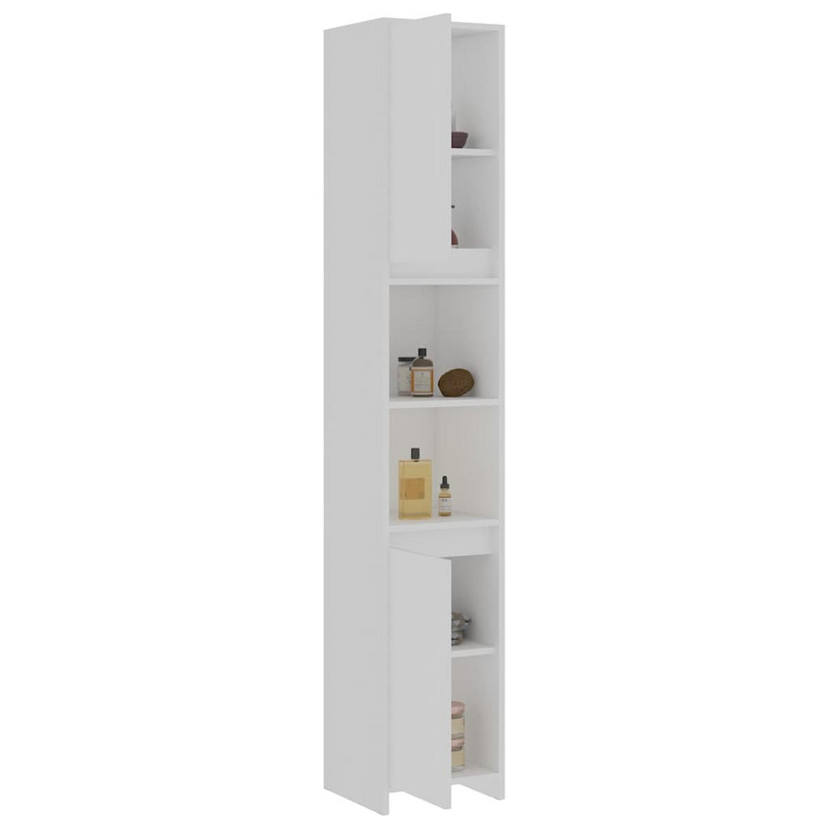 BADEZIMMERSCHRANK Weiss 30/30/183,5 Cm Holzwerkstoff - Weiß, Holzwerkstoff (30/183.5/30cm) - vidaXL
