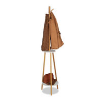 GARDEROBENSTÄNDER - Hellbraun, Holz/Holzwerkstoff (37/181/37cm) - Relaxdays