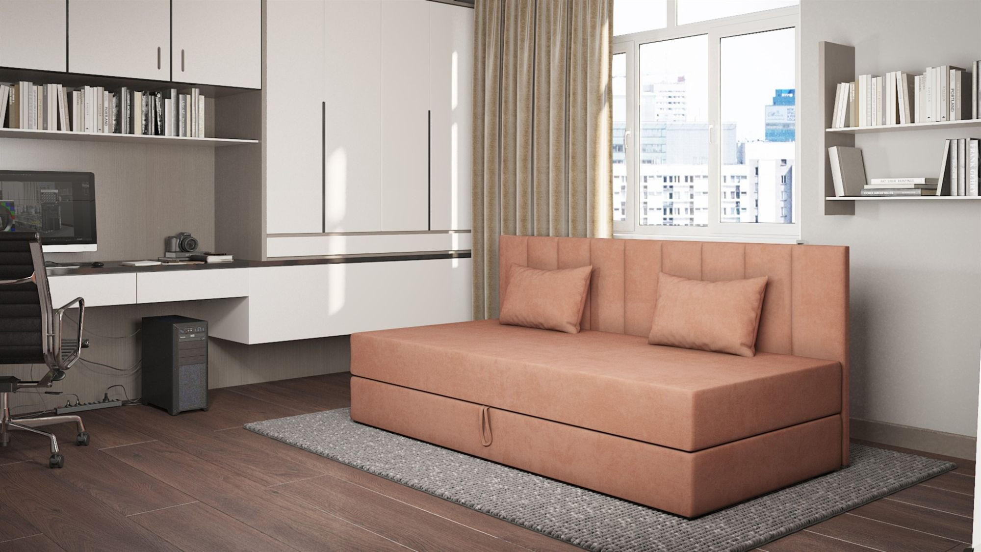 SOFA Margot In Opera - Hellrosa, Holzwerkstoff/Textil (200/90/97cm) - Fun Möbel