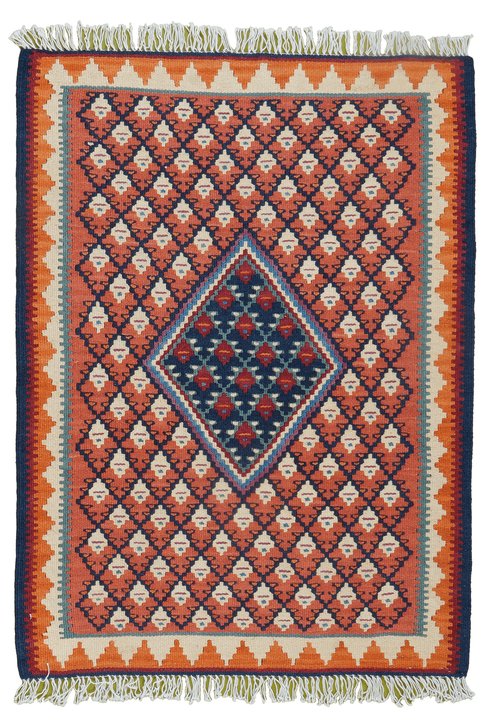 HANDWEBTEPPICH Kelim Senneh Rot 85/62 cm Schurwolle - Rot, Textil (62/85cm) - Looma