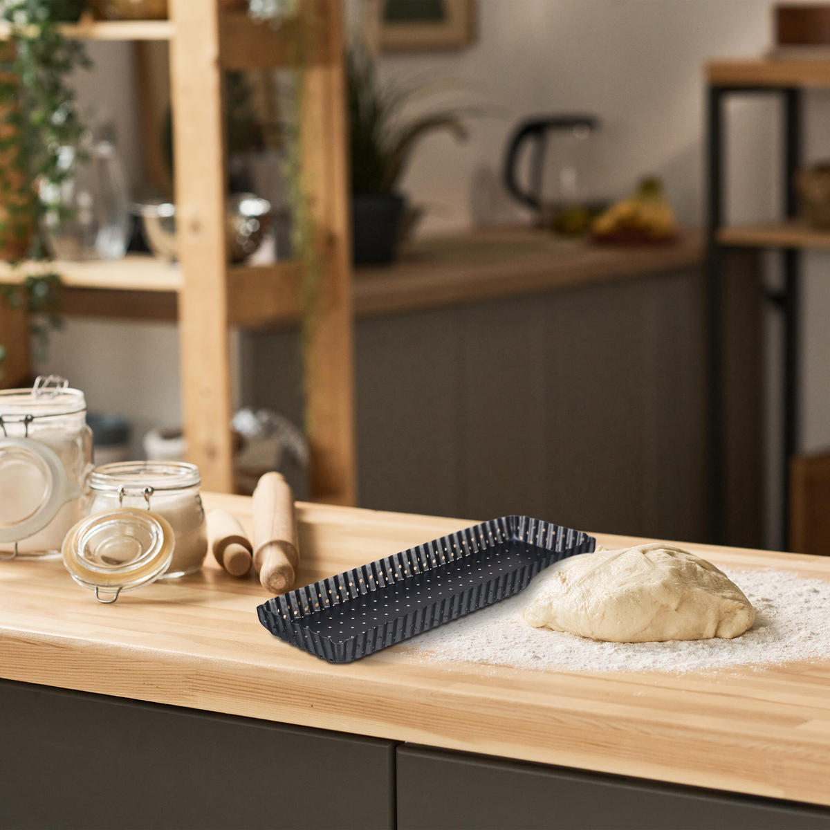 2-DIELNA súprava foriem na tarte - antracitová, kov (31/3/21cm) - Relaxdays