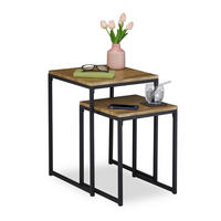 2XBEISTELLTISCH - Multicolor, Holzwerkstoff/Kunststoff (40/40/54cm) - Relaxdays