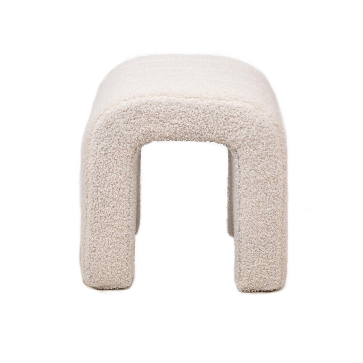 HOCKER Wolle Weiß - Weiß, Textil (41/36/35cm) - Nordlys