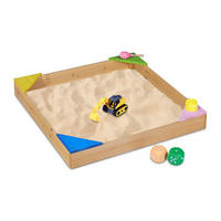 SANDKASTEN - Hellbraun, Holz (90/90/11.5cm) - Relaxdays
