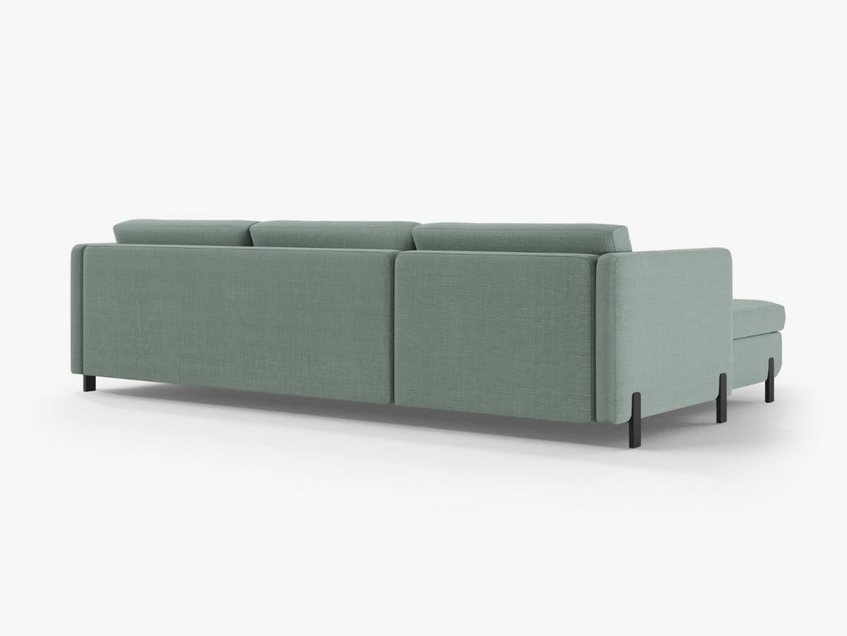 ECKSOFA ausklappbar links mit Container Gloria aus strukturiertem Stoff minze 5 Sitzplätze - Mintgrün, Textil (170/280cm) - Micadoni