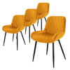 ESSZIMMERSTUHL Samt Gelb 4er Set - Gelb, Textil (54/81/60cm) - ML-DESIGN