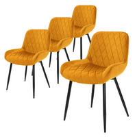 ESSZIMMERSTUHL Samt Gelb 4er Set - Gelb, Textil (54/81/60cm) - ML-DESIGN