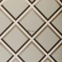 TAPETE geometrisches Motiv 52 cm x 10.05 m - Grau, Papier (52/1000cm) - Origin Wallcoverings