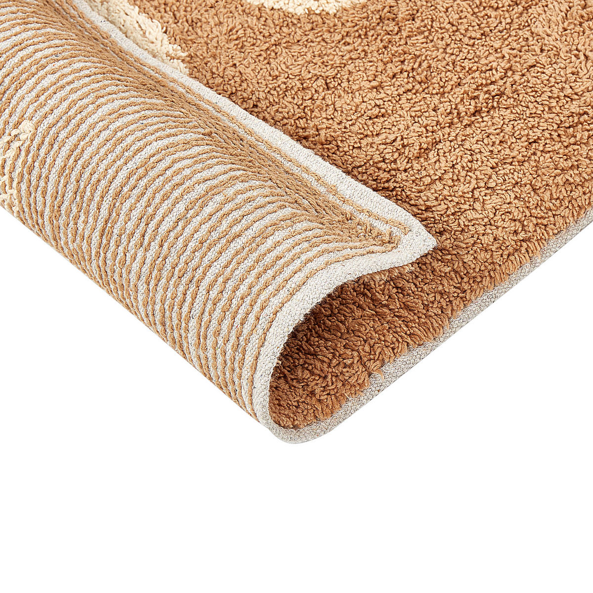 BADEMATTE Braun 50 x 80 cm Esme - Beige/Braun, Textil (50/80cm) - Beliani