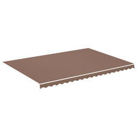 MARKISENSTOFF mit Volant| Braun, für 500x350cm Rahmen | Markisenbespannung Markisentuch - Braun, Textil (480/0.3/345cm) - DELUKE