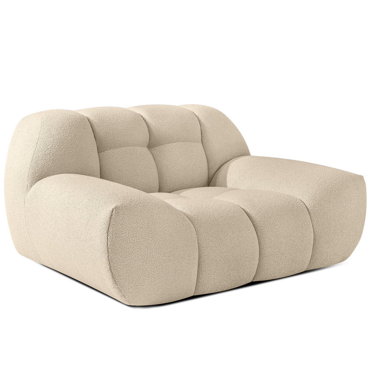 SESSEL VENA Bouclé, Hellbeige - Beige, Holz/Textil (135/72/105cm) - KONSIMO®