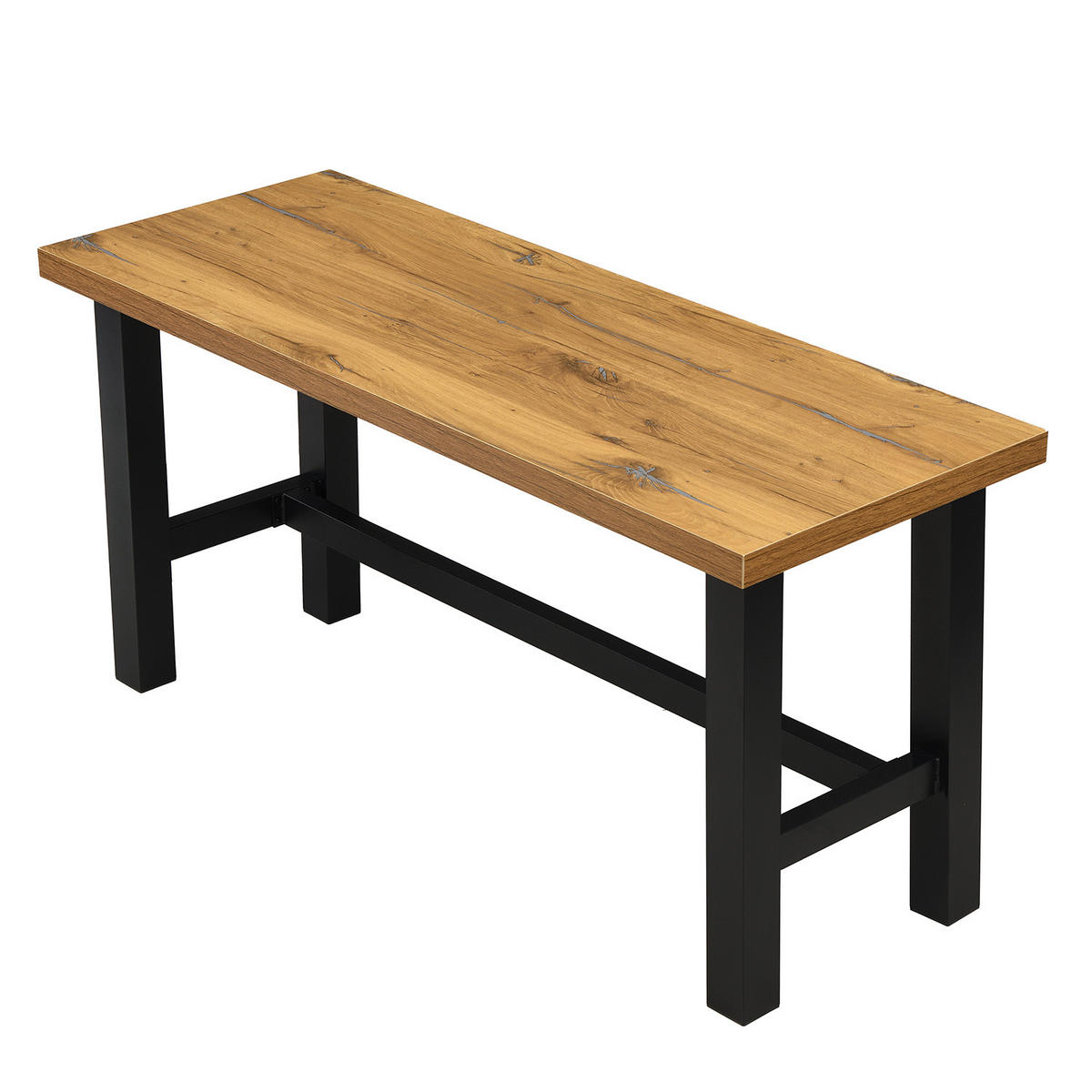 SCHREIBTISCH THOR 160/60/77 cm - Alteiche/Schwarz, Holzwerkstoff/Metall (60/160/77cm) - DUBI Möbel