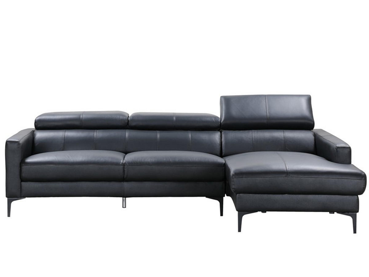 SOFA ohne Schlafmöglichkeit - 4 Personen - Leder - Schwarz - - Schwarz, Leder (253/92/173cm) - Vente-Unique