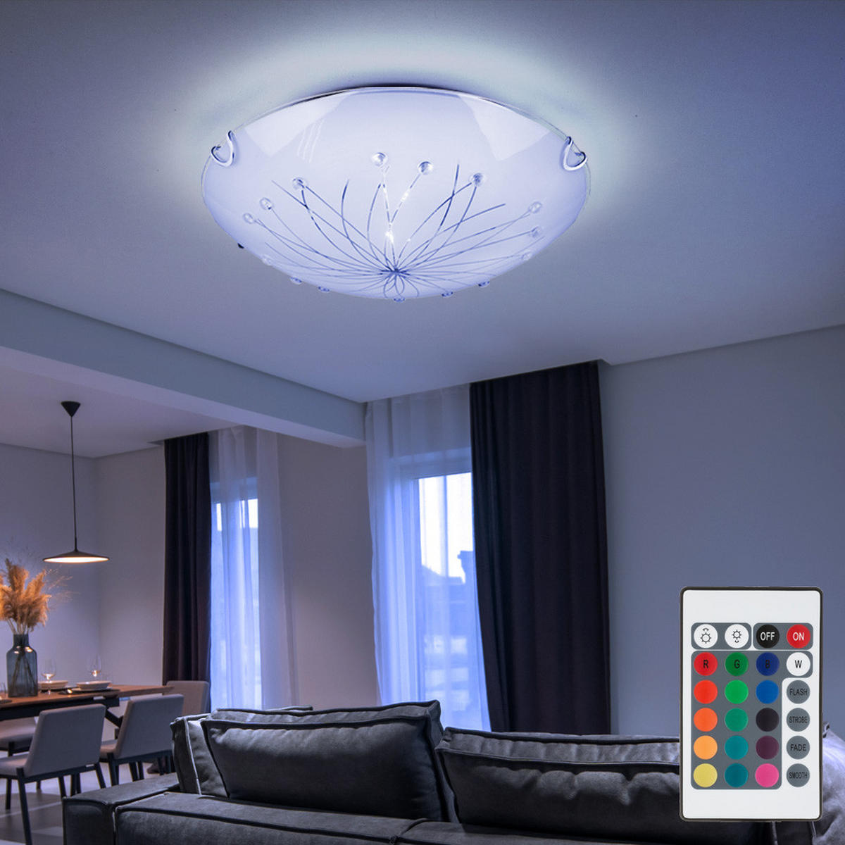 LED DECKENLEUCHTE Metall Chrom Weiß - Weiß, Metall (30/30/6.5cm)