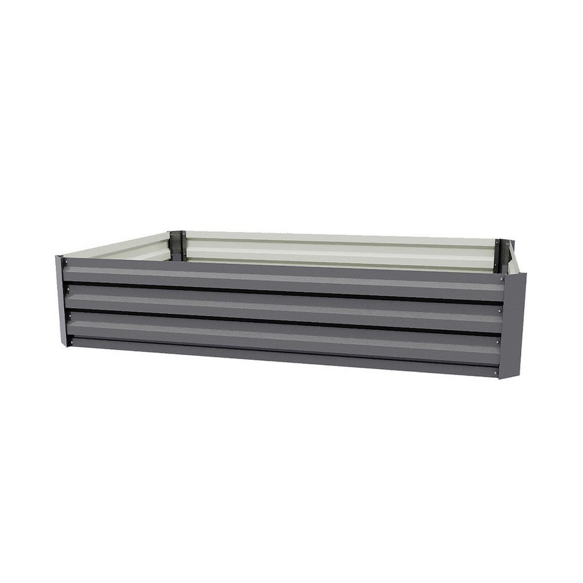 HOCHBEET-PFLANZKASTEN aus verzinktem Stahl in Grau Creme Quadratische für Garten Balkon 120x90x30cm 5,2 kg - Grau, Metall (90/30/120cm) - Livingandhome