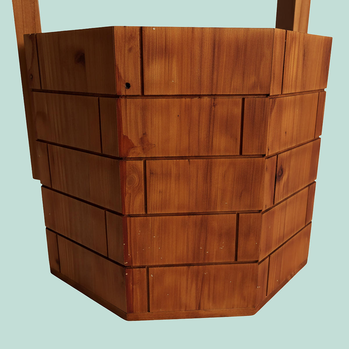 ZIERBRUNNEN - Orange, Holz/Metall (31/43/75cm) - Relaxdays