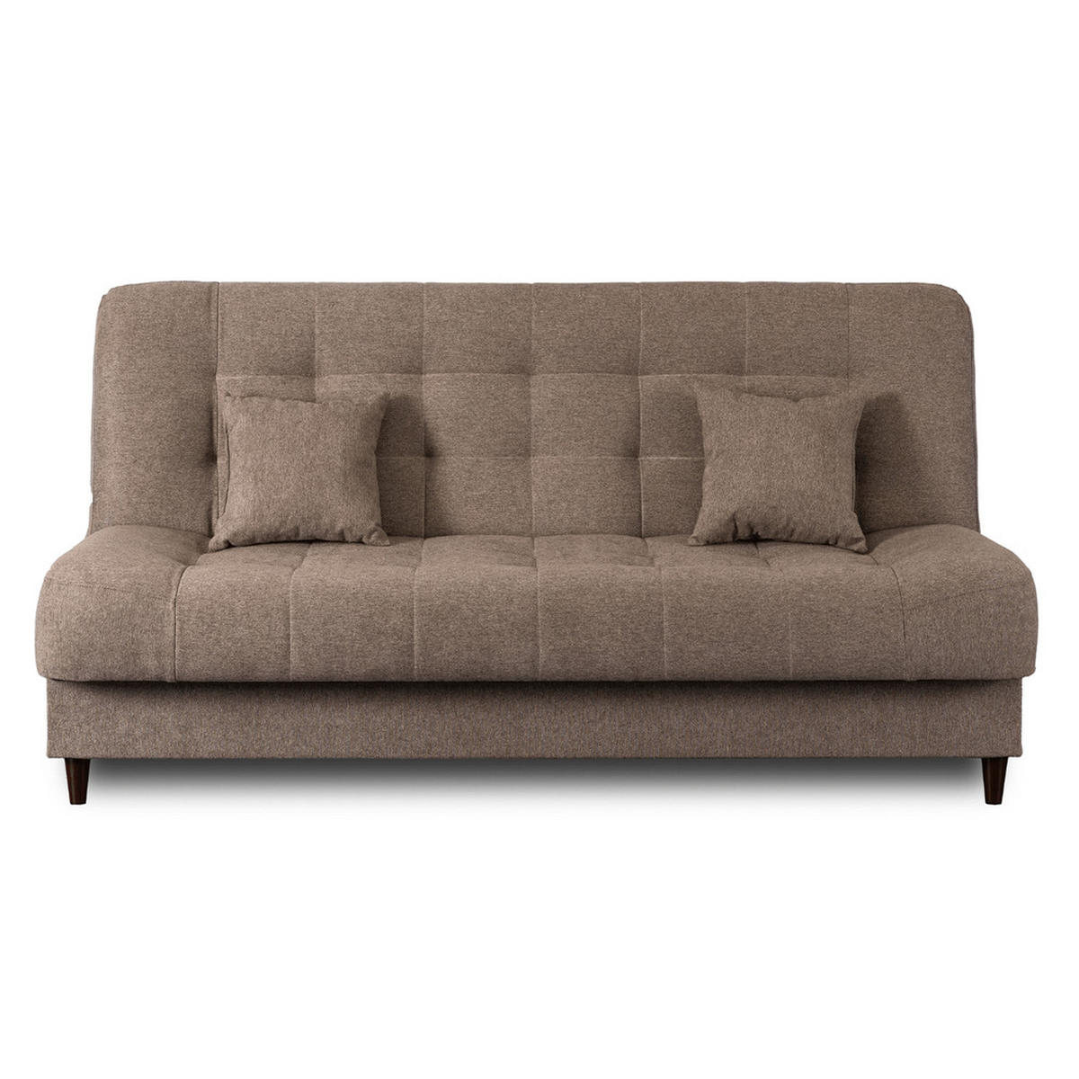 SOFA NEPAL ausziehbar mit Schlaffunktion Beige - Bronzefarben/Braun, Holz/Textil (187/95/87cm) - makarowski meble