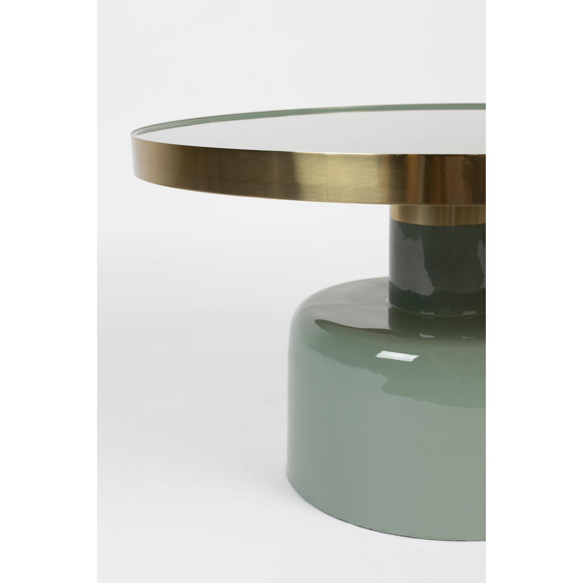 COUCHTISCH Glam Rund 60 cm Grün/ Gold - Grün, Metall (60/60/35cm) - Zuiver